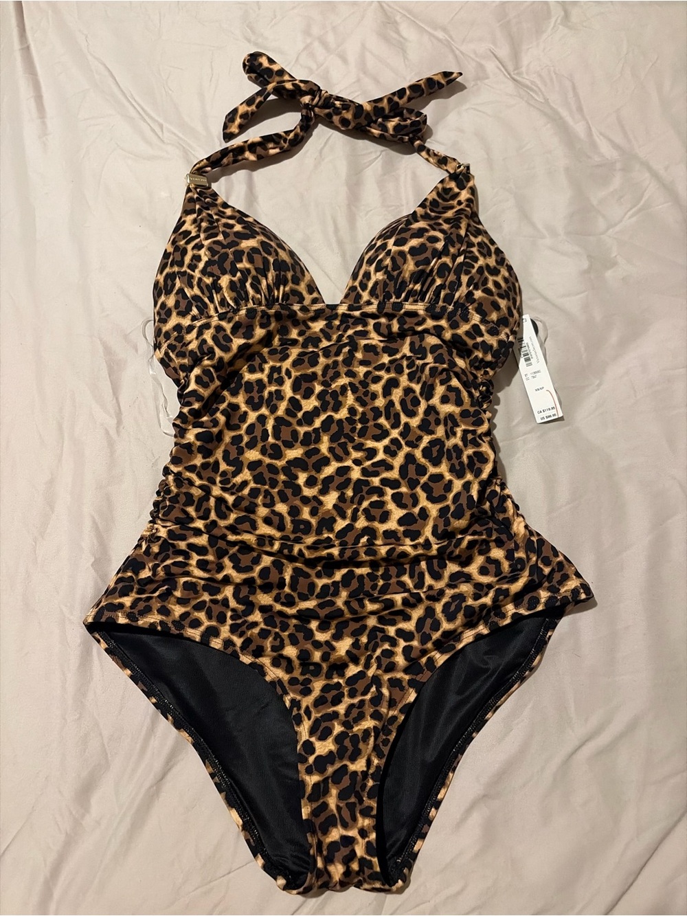 Victoria’s Secret Leopard Print Halter One-Piece Swimsuit